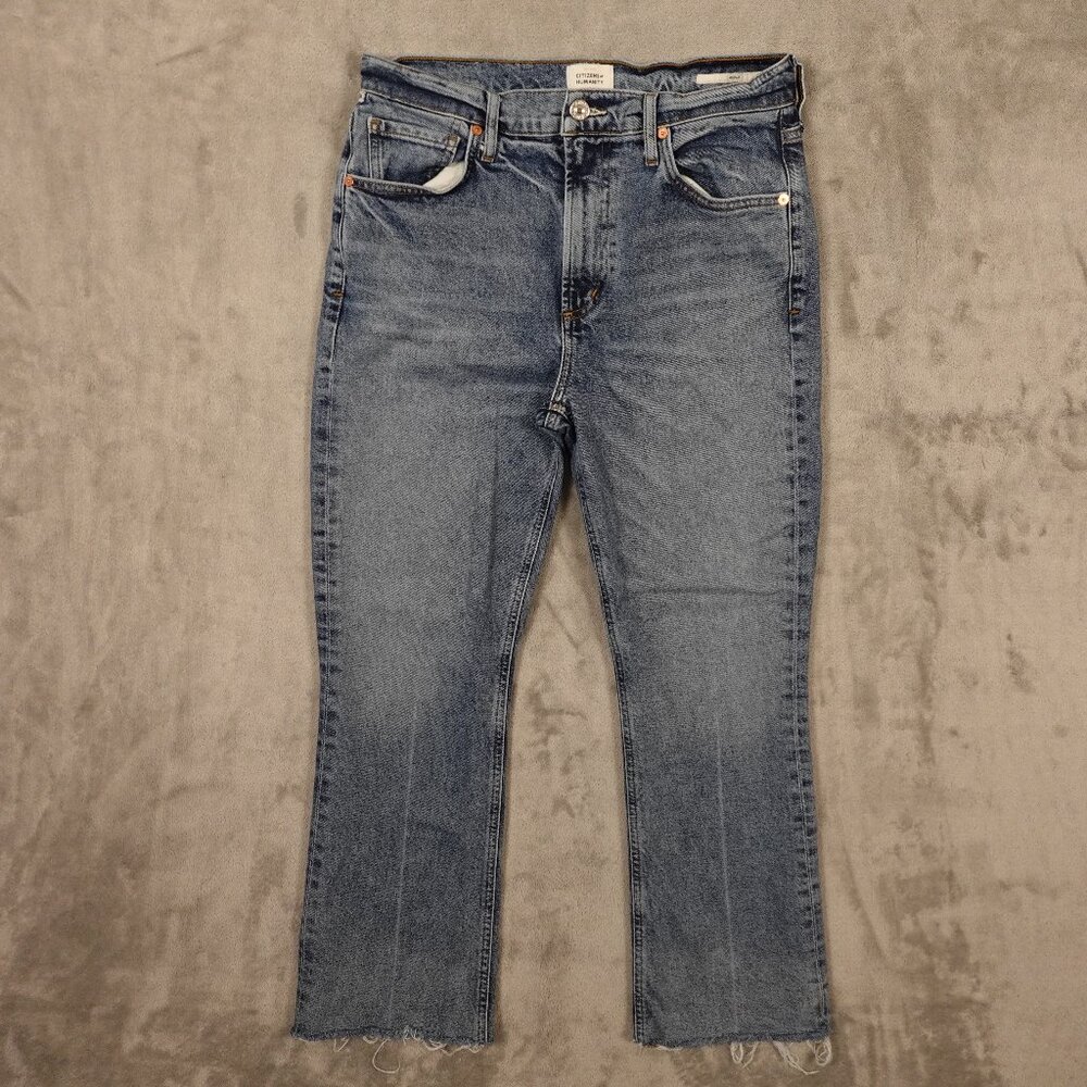 Citizens of Humanity‎ Jeans Isola Cropped Women's 28 Blue Denim Raw Hems